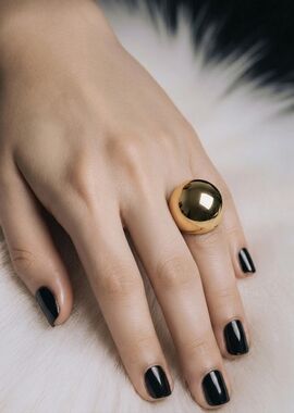 Gold Dome Statement Ring - Women Jewelry